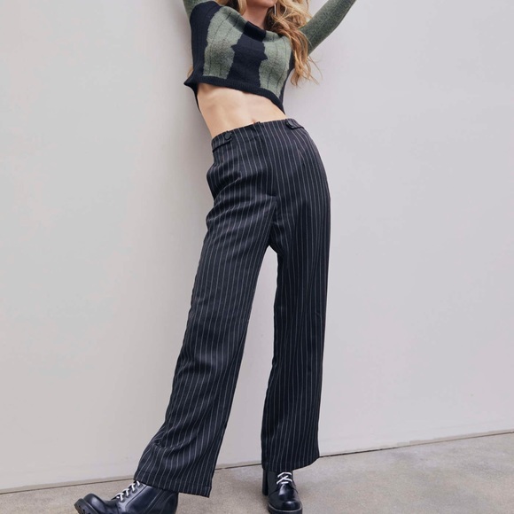 NWT Cider Black and White Striped Trousers - Picture 2 of 6
